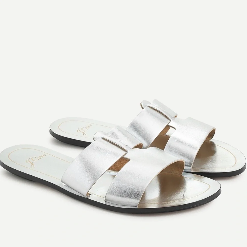 J. Crew Silver Cyprus Sandal Sz9